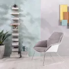 Poltrona com Base Metálica, Estrutura em Polipropileno e Almofadas em Tecido - Tablet Viadurini