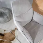 Poltrona com Base Metálica, Estrutura em Polipropileno e Almofadas em Tecido - Tablet Viadurini