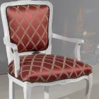 Poltrona com Braços e Estrutura em Madeira Lacada Branca Made in Italy - Gato Viadurini