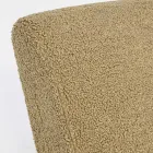 Poltrona com apoio de braços em Rubberwood e assento com efeito de lã - Patrizia Viadurini