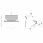 Poltrona com braços Slide Kami Design moderno made in Italy Viadurini