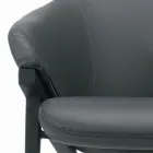 Poltrona com Estrutura em Aço e Assento em Couro Ecografite Fabricado na Itália - Reggio Viadurini