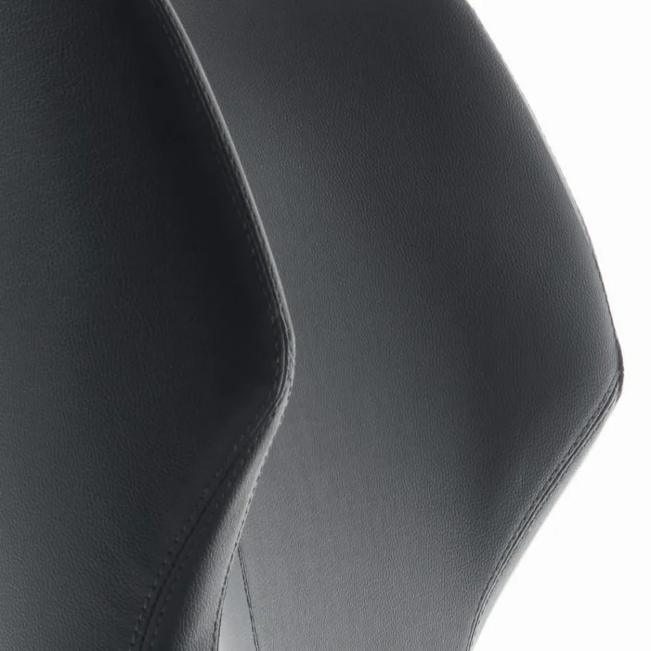 Poltrona com Estrutura em Aço e Assento em Couro Ecografite Fabricado na Itália - Reggio Viadurini