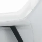 Poltrona com Estrutura em Aço Preto e Assento em Couro Ecológico Fabricado na Itália - Modena Viadurini