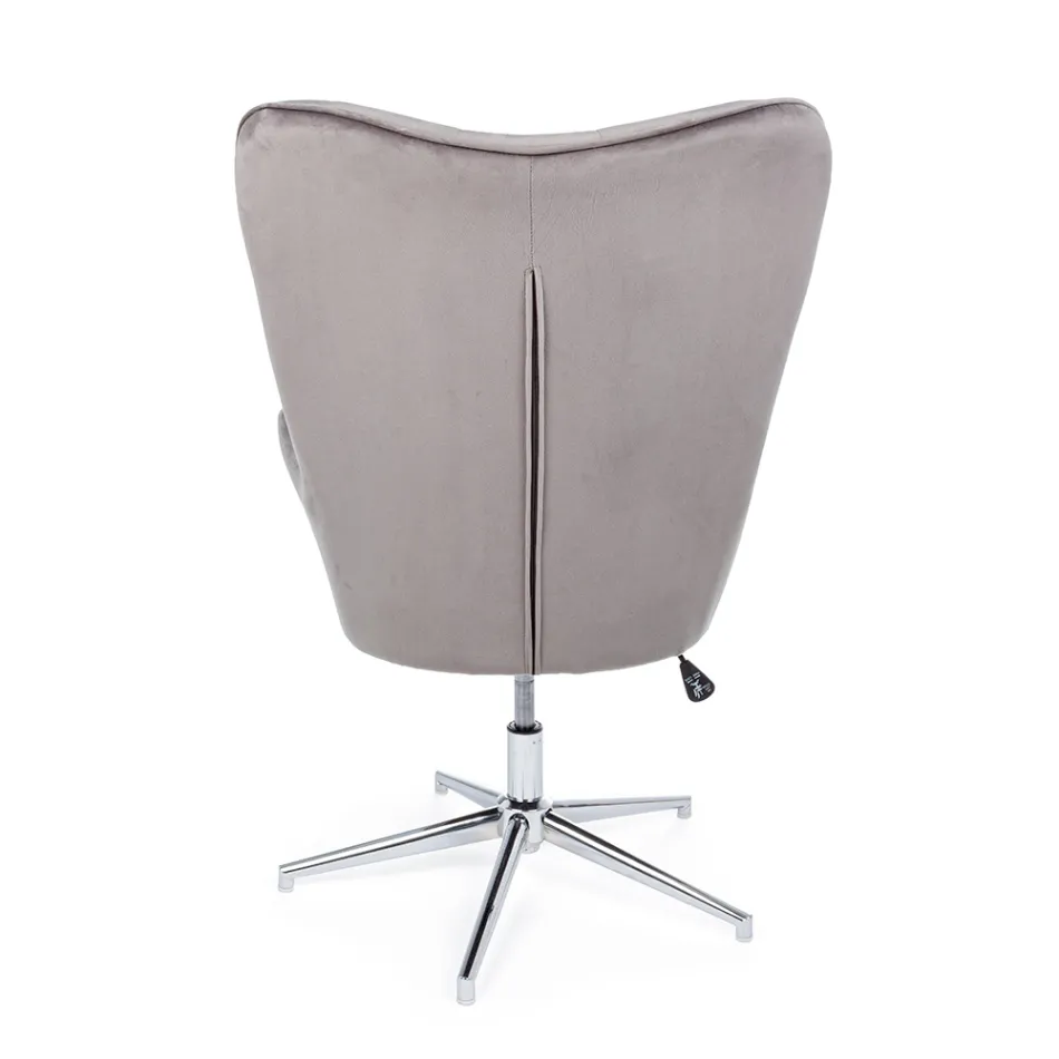 Poltrona com Estrutura Ajustável em Aço Cromado e Veludo - Giulia Viadurini