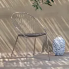 Poltrona empilhável ao ar livre em aço fabricado na Itália 2 peças - Sansa Viadurini