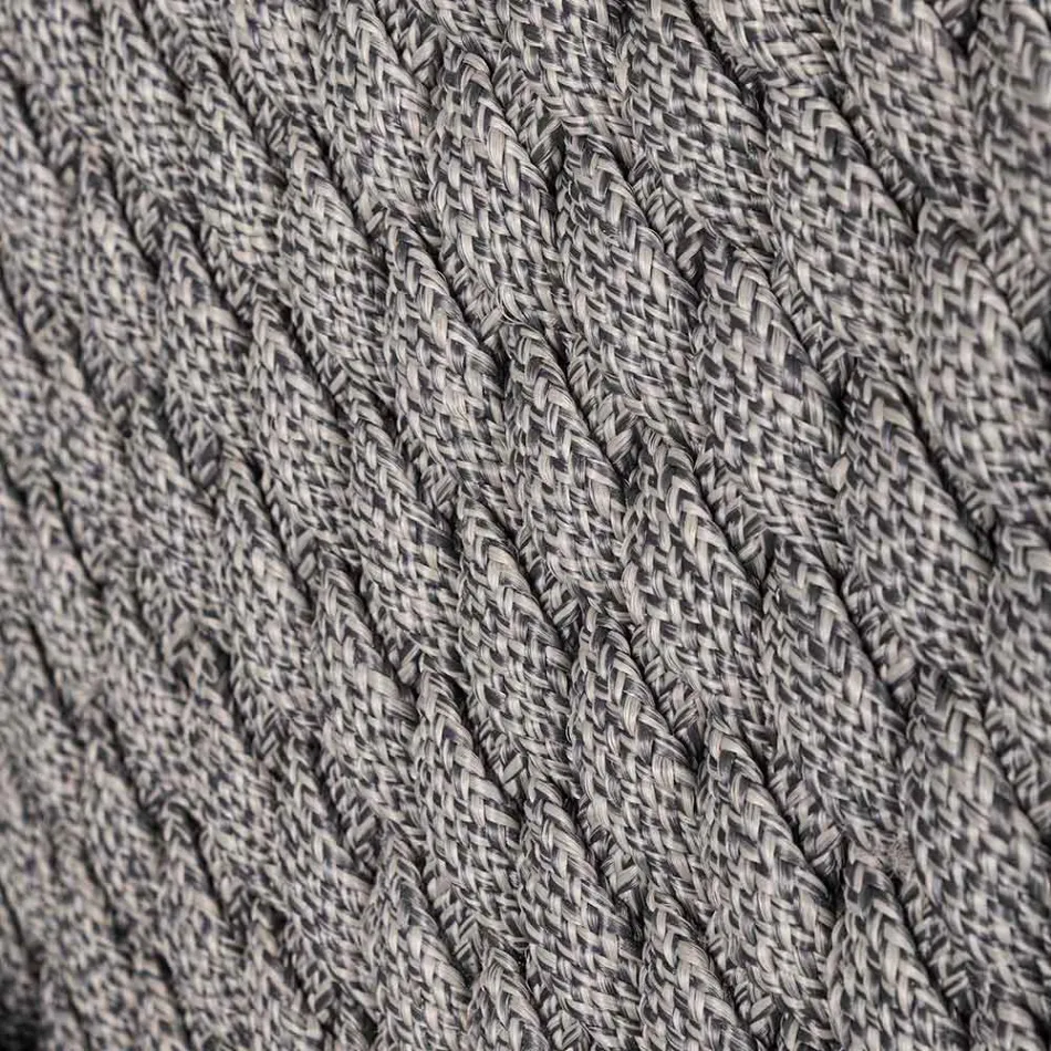 Poltrona Exterior em Madeira e Corda com Almofada, Homemotion, 2 Peças - Oskana Viadurini