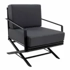 Poltrona Outdoor em Madeira Natural ou Brilhante ou Preto Mate e Almofada - Suzana Viadurini