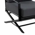 Poltrona Outdoor em Madeira Natural ou Brilhante ou Preto Mate e Almofada - Suzana Viadurini