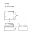 Poltrona externa de metal com almofada luxuosa fabricada na Itália - Karol Viadurini