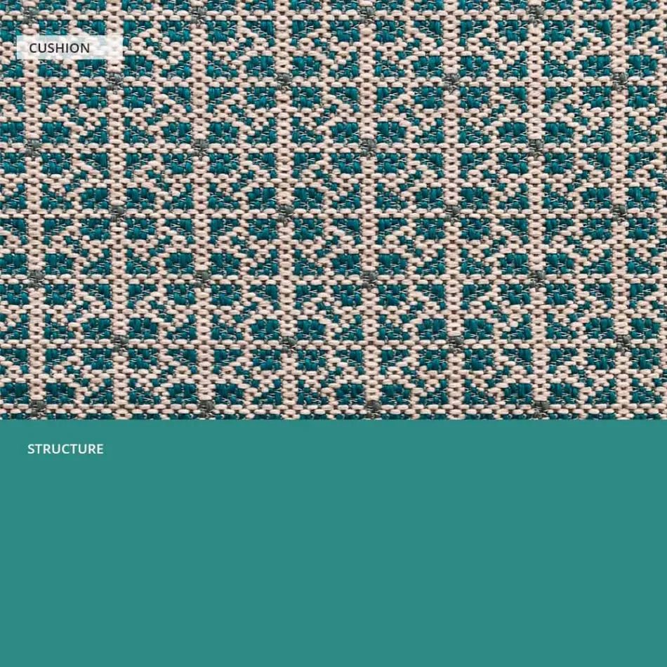 Poltrona externa de metal com almofada luxuosa fabricada na Itália - Karol Viadurini