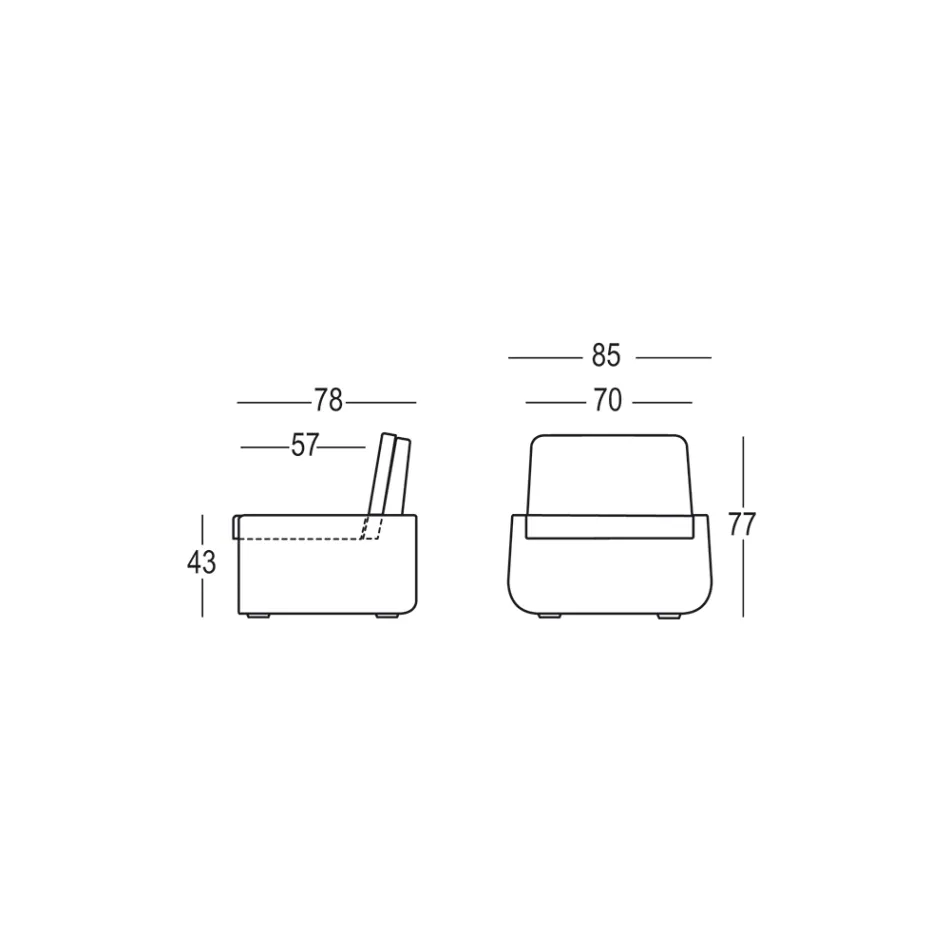 Poltrona Outdoor em Polietileno com Almofada em Tecido Fabricado na Itália - Belida Viadurini