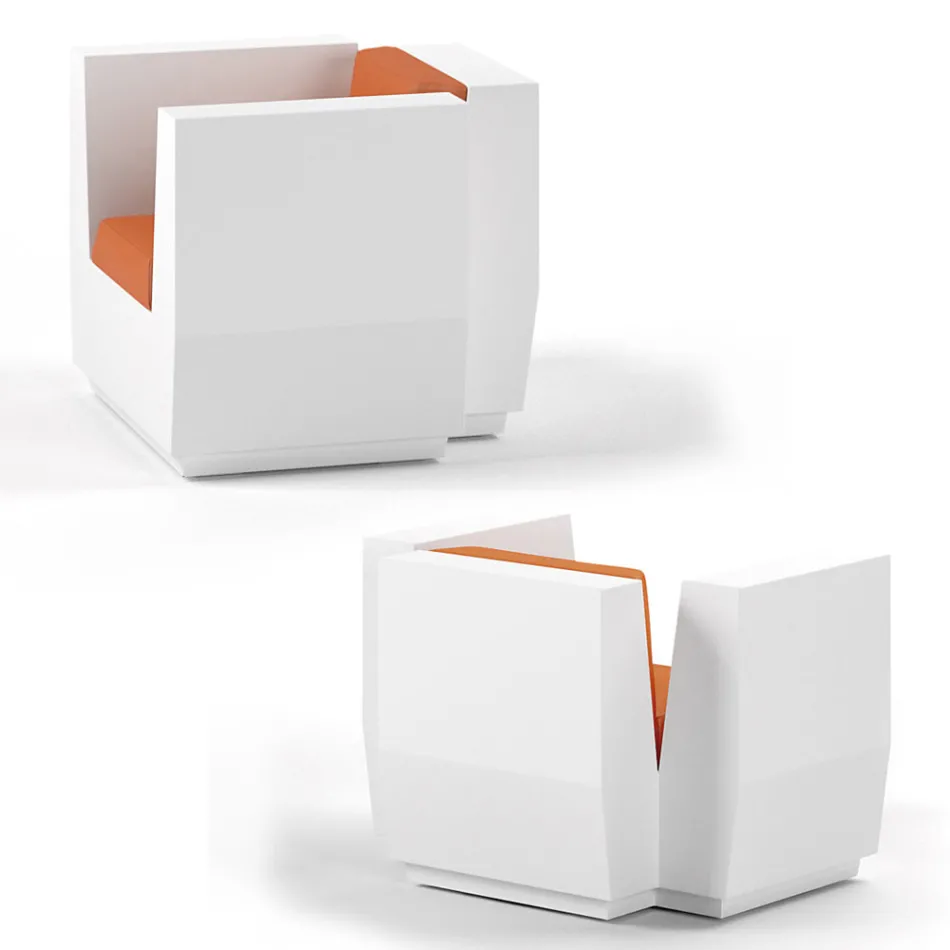 Poltrona de exterior em polietileno com almofada Made in Italy - Chiabotto Viadurini