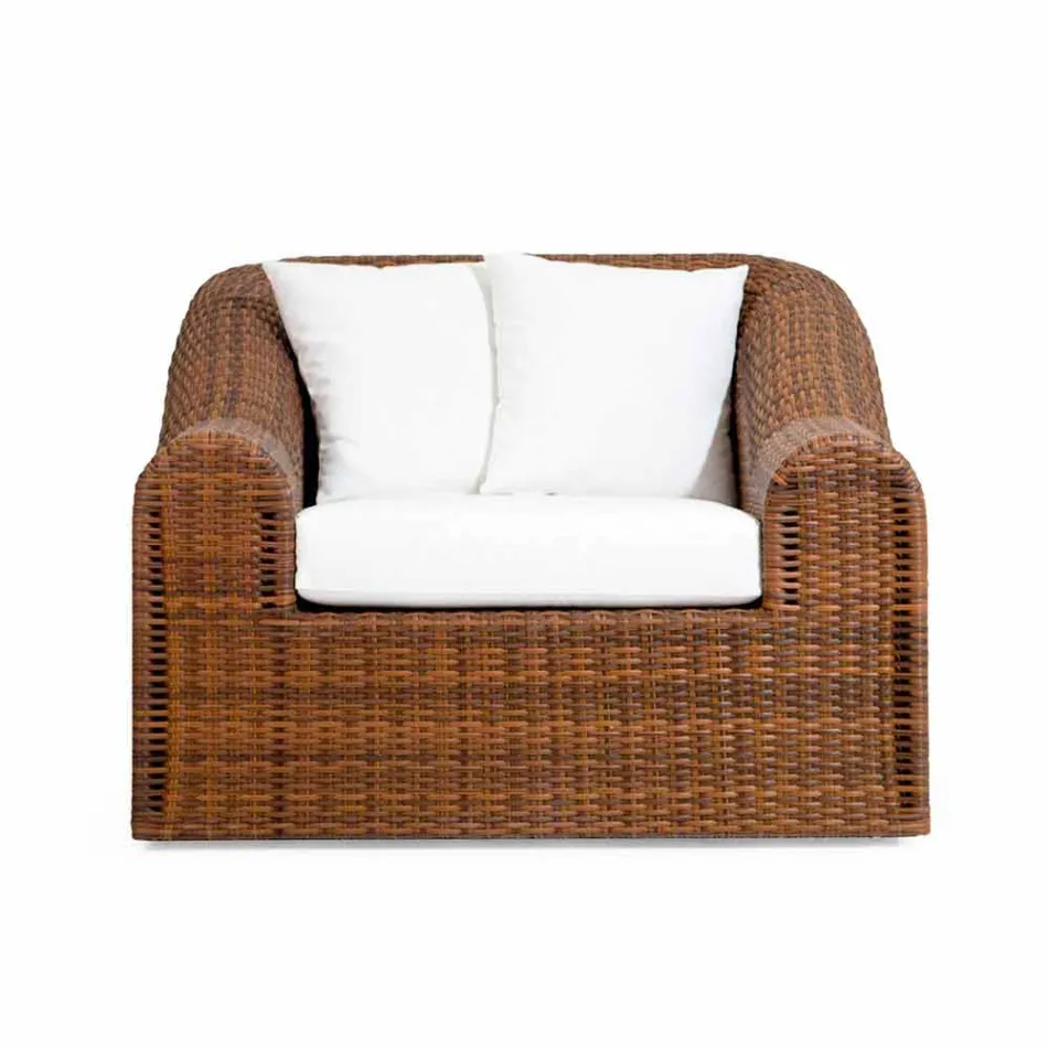 Poltrona de poltrona ao ar livre design tecido mão Cooper Viadurini