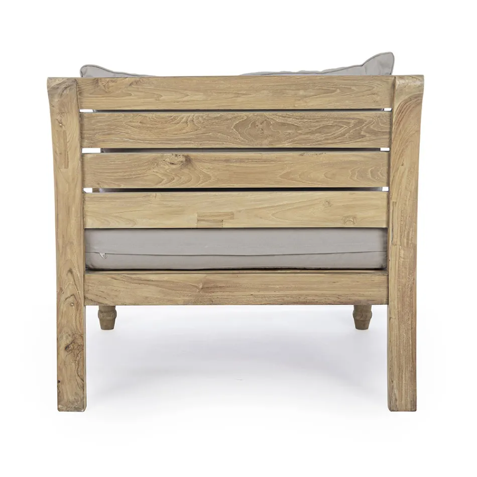 Poltrona Externa de Teca com Almofadas de Tecido, Homemotion - Tatyana Viadurini