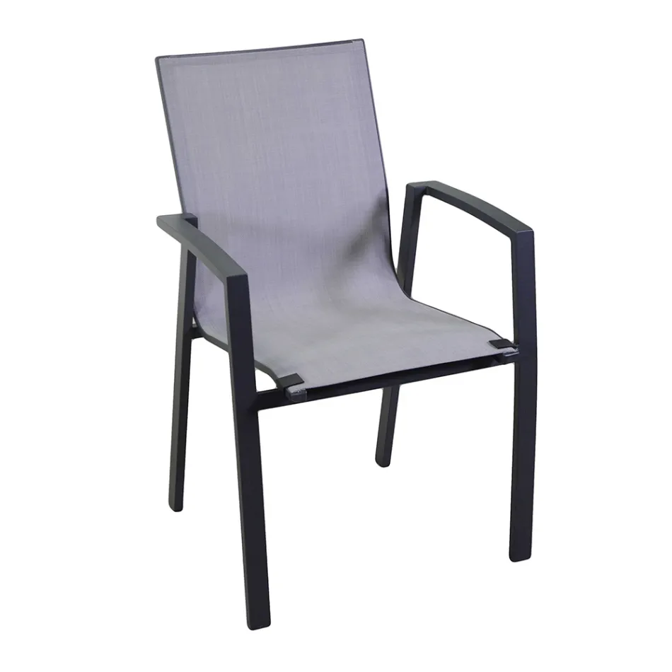 Cadeirão de exterior em alumínio e textilene - Mapa Viadurini