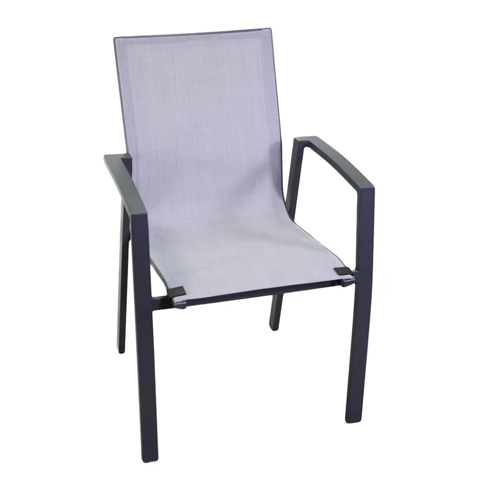 Cadeirão de exterior em alumínio e textilene - Mapa Viadurini