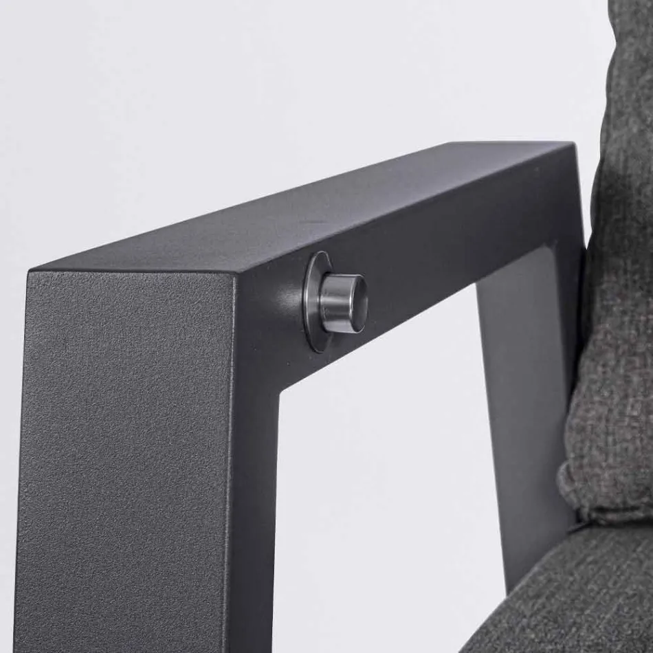 Poltrona Reclinável Exterior em Tecido e Alumínio, 2 Peças - Nathy Viadurini