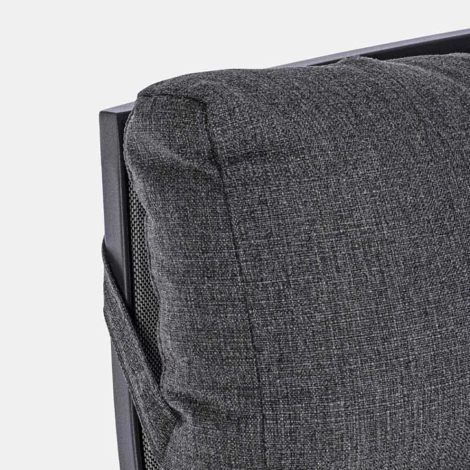 Poltrona Reclinável Exterior em Tecido e Alumínio, 2 Peças - Nathy Viadurini