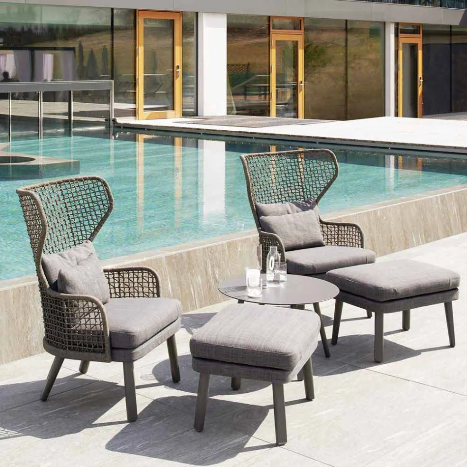 Varaschin Emma poltrona ao ar livre estofada de design moderno Viadurini