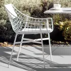 Varaschin Summer outdoor armchair Design em aço branco Viadurini