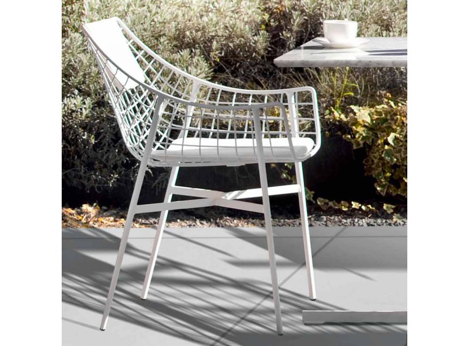 Varaschin Summer outdoor armchair Design em aço branco Viadurini
