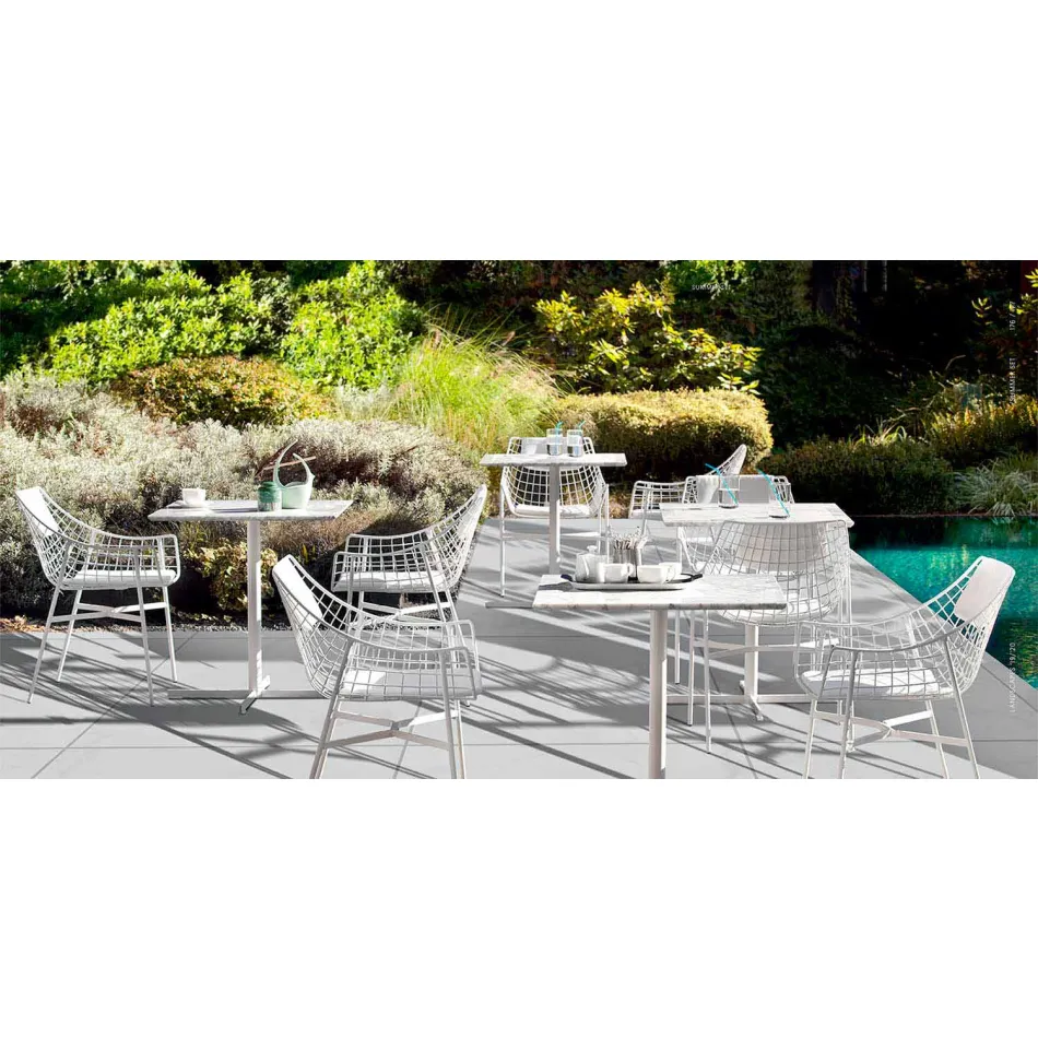 Varaschin Summer outdoor armchair Design em aço branco Viadurini
