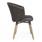 Poltrona de Jardim com Pernas de Teca e Assento em Tecido, Homemotion - Chantall Viadurini