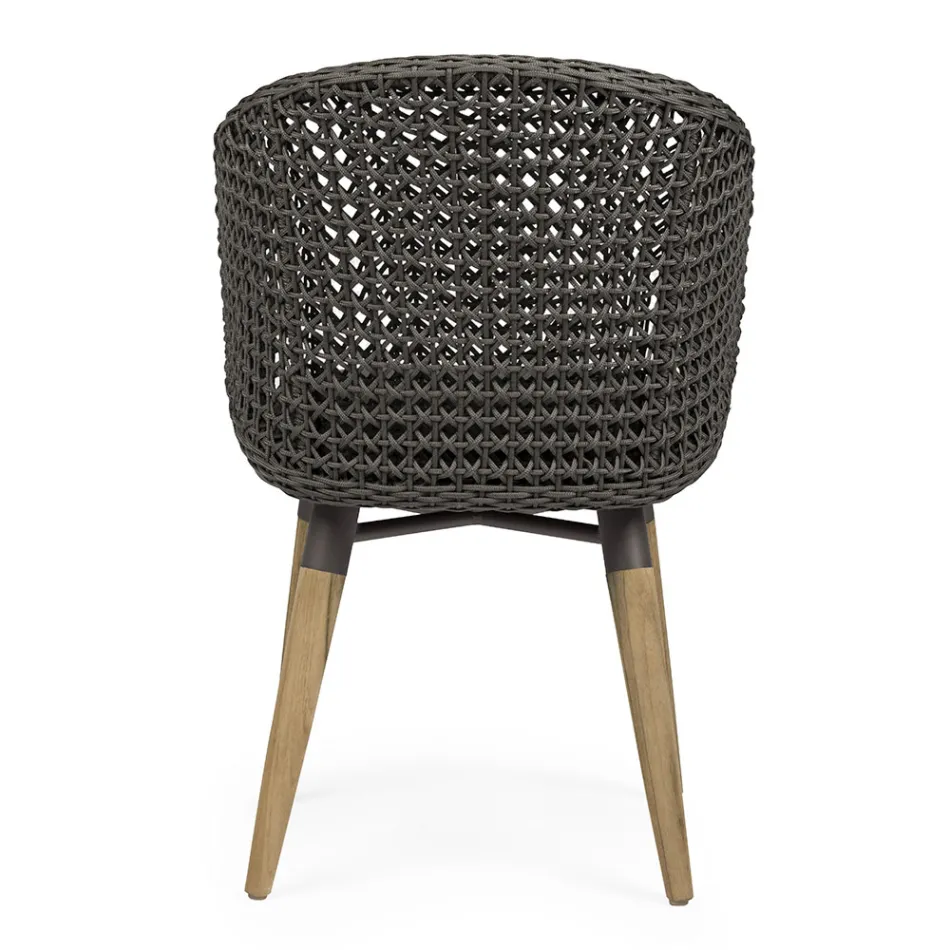 Poltrona de Jardim com Pernas de Teca e Assento em Tecido, Homemotion - Chantall Viadurini