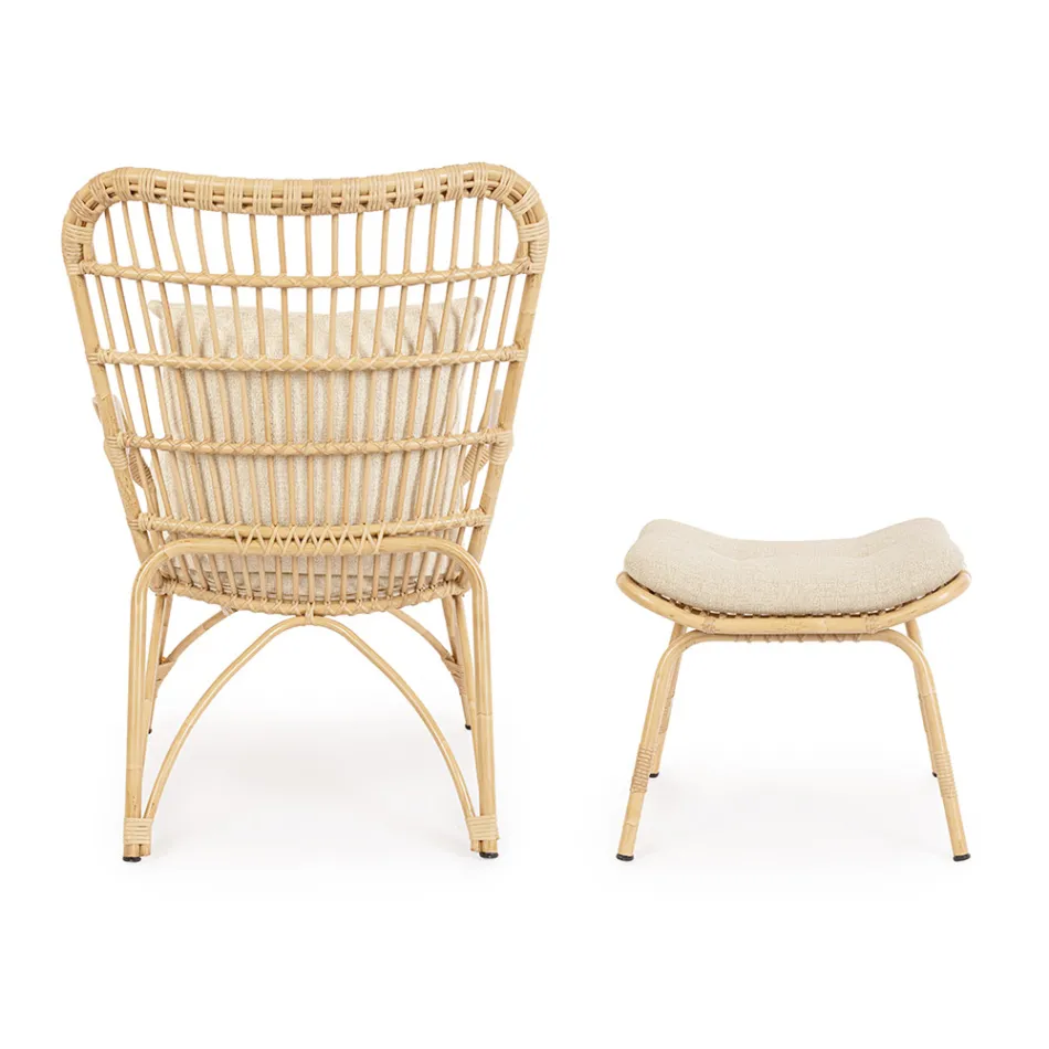 Poltrona de Jardim com Apoio para Pés e Tecido de Fibra Sintética - Matter Viadurini