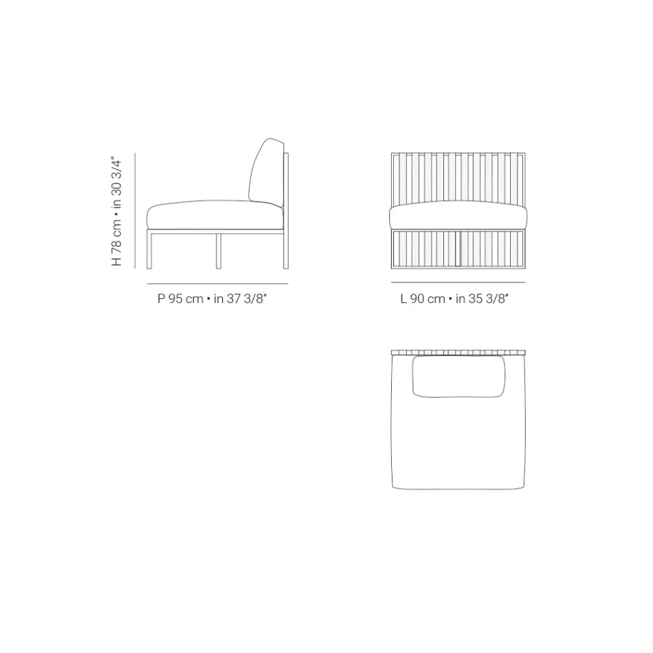 Poltrona de Jardim com Assento em Tecido e Estrutura em Alumínio Made in Italy - Juliediv Viadurini
