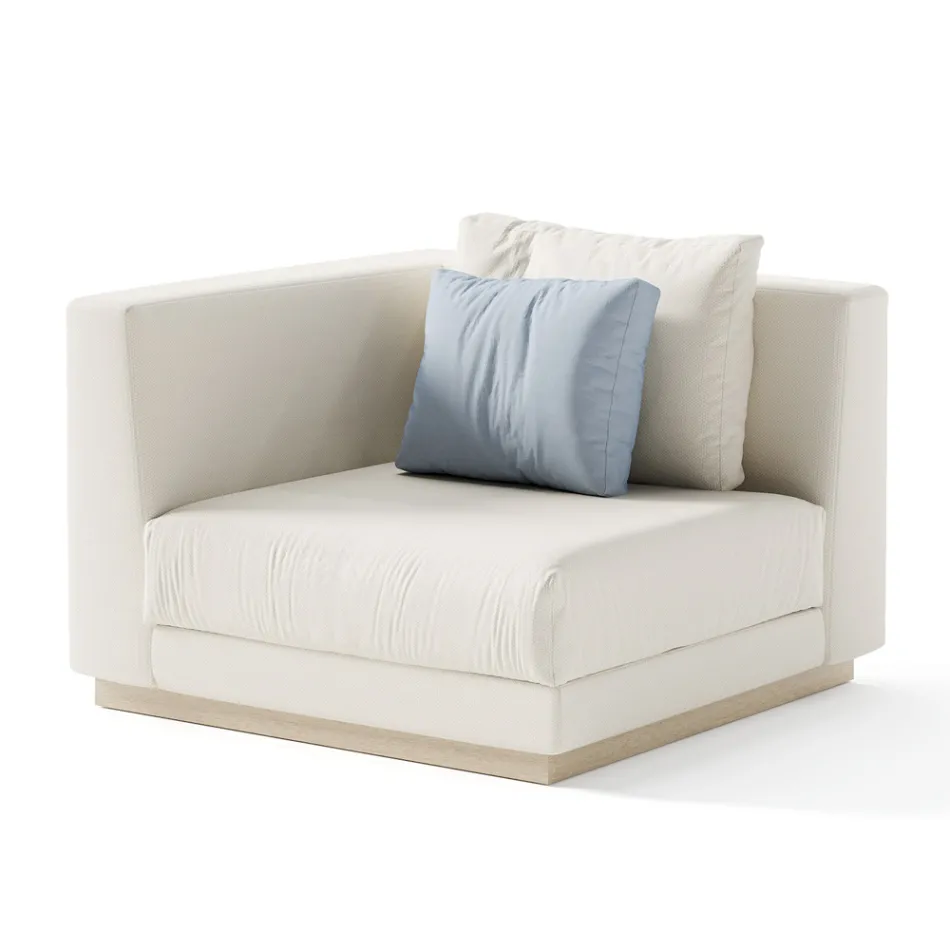 Poltrona de jardim com estrutura de canto direito fabricada na Itália - Rubik Viadurini