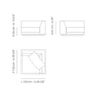 Poltrona de jardim com estrutura de canto esquerdo fabricada na Itália - Rubik Viadurini