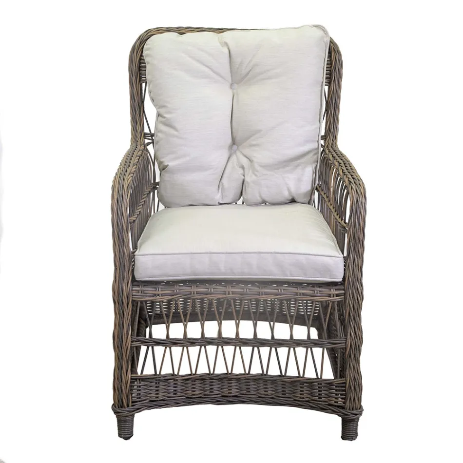 Cadeira de jardim com estrutura de alumínio revestida a polyrattan - Puntina Viadurini