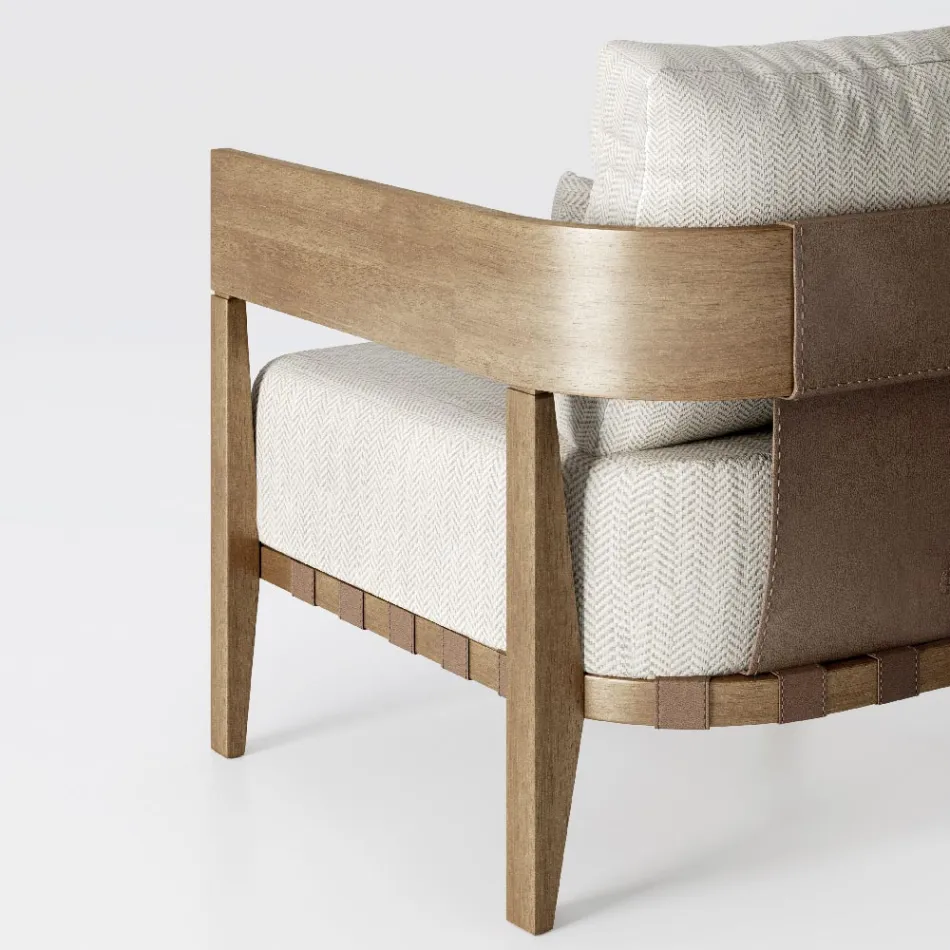 Cadeira de jardim com estrutura de madeira de teca feita na Itália - Briga Viadurini