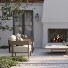 Cadeira de jardim com estrutura de madeira de teca feita na Itália - Briga Viadurini