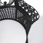 Poltrona de jardim exterior de design luxuoso em rattan preto - Serafino Viadurini