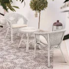 Poltrona de jardim empilhável design em rattan branco, azul ou verde - Favolizia Viadurini