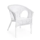 Poltrona de jardim empilhável design em rattan branco, azul ou verde - Favolizia Viadurini