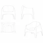 Solid by Vondom poltrona de jardim empilhável, em polipropileno Viadurini