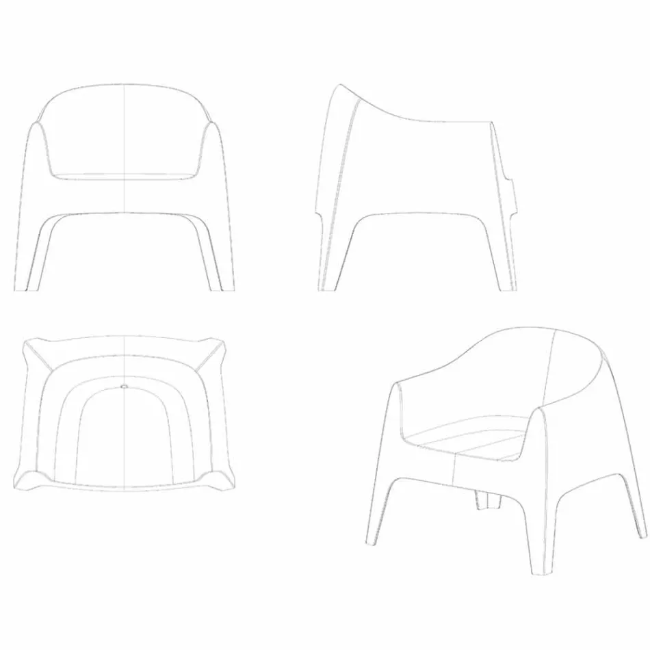 Solid by Vondom poltrona de jardim empilhável, em polipropileno Viadurini