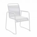 Cadeira de jardim em alumínio branco Design moderno empilhável - Wisky