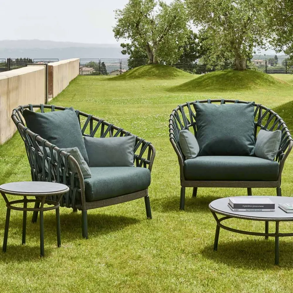 Poltrona de jardim de alumínio feita na Itália - Emmacross por Varaschin Viadurini