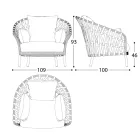 Poltrona de jardim de alumínio feita na Itália - Emmacross por Varaschin Viadurini