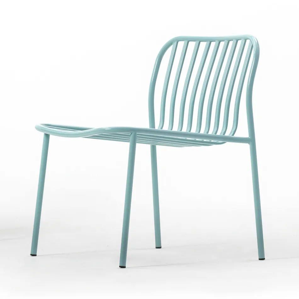 Poltrona de jardim empilhável de metal feita na Itália 2 peças - simplesmente Viadurini