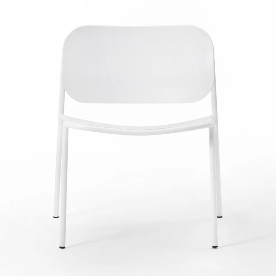 Poltrona de Jardim em Metal Pintado Made in Italy 2 Peças - Synergy Viadurini