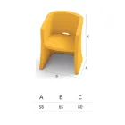 Poltrona de jardim em polietileno com braços Made in Italy - Perez Viadurini