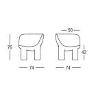 Poltrona de Jardim em Polietileno e Tecido Made in Italy - Freccia Viadurini