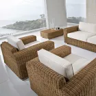 Poltrona de jardim em polyrattan tecido à mão - Yoko Viadurini