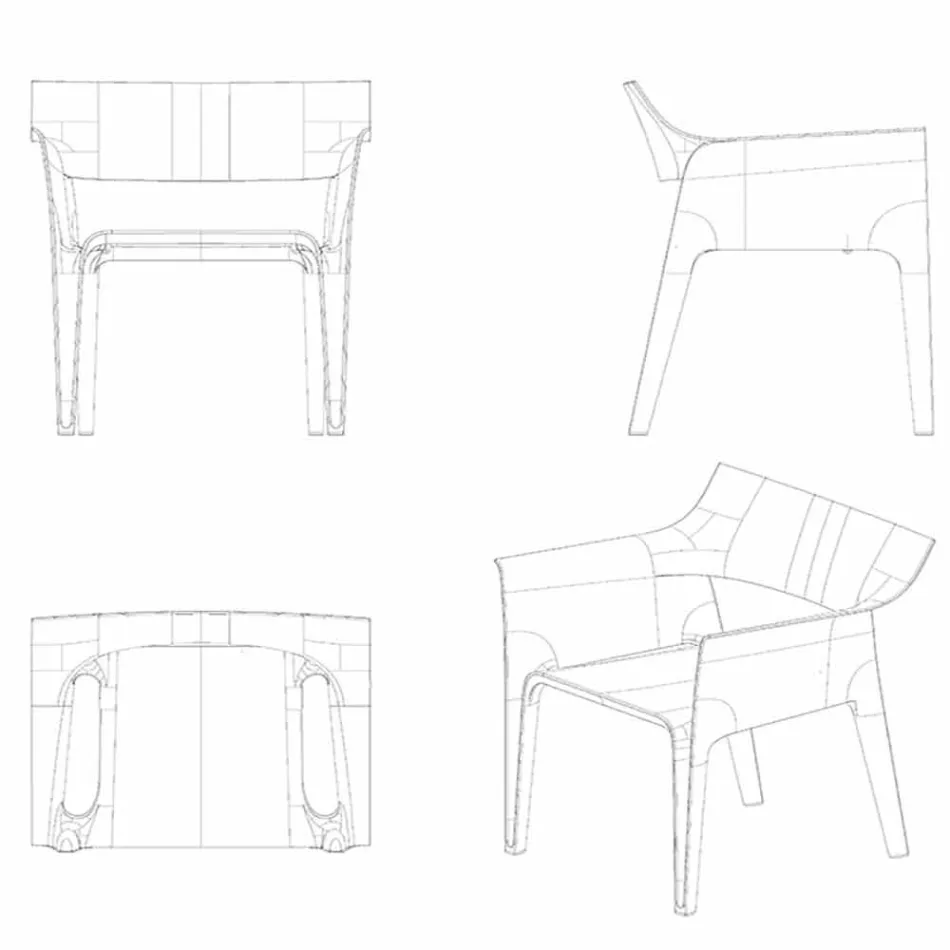 Poltrona de jardim Pedrera Vondom em polipropileno e fibra de vidro Viadurini